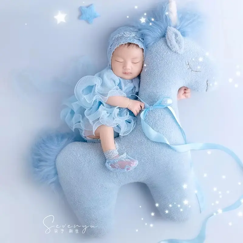 Blue Posing Horse Theme Set - Newborn Photography Props - Image 2